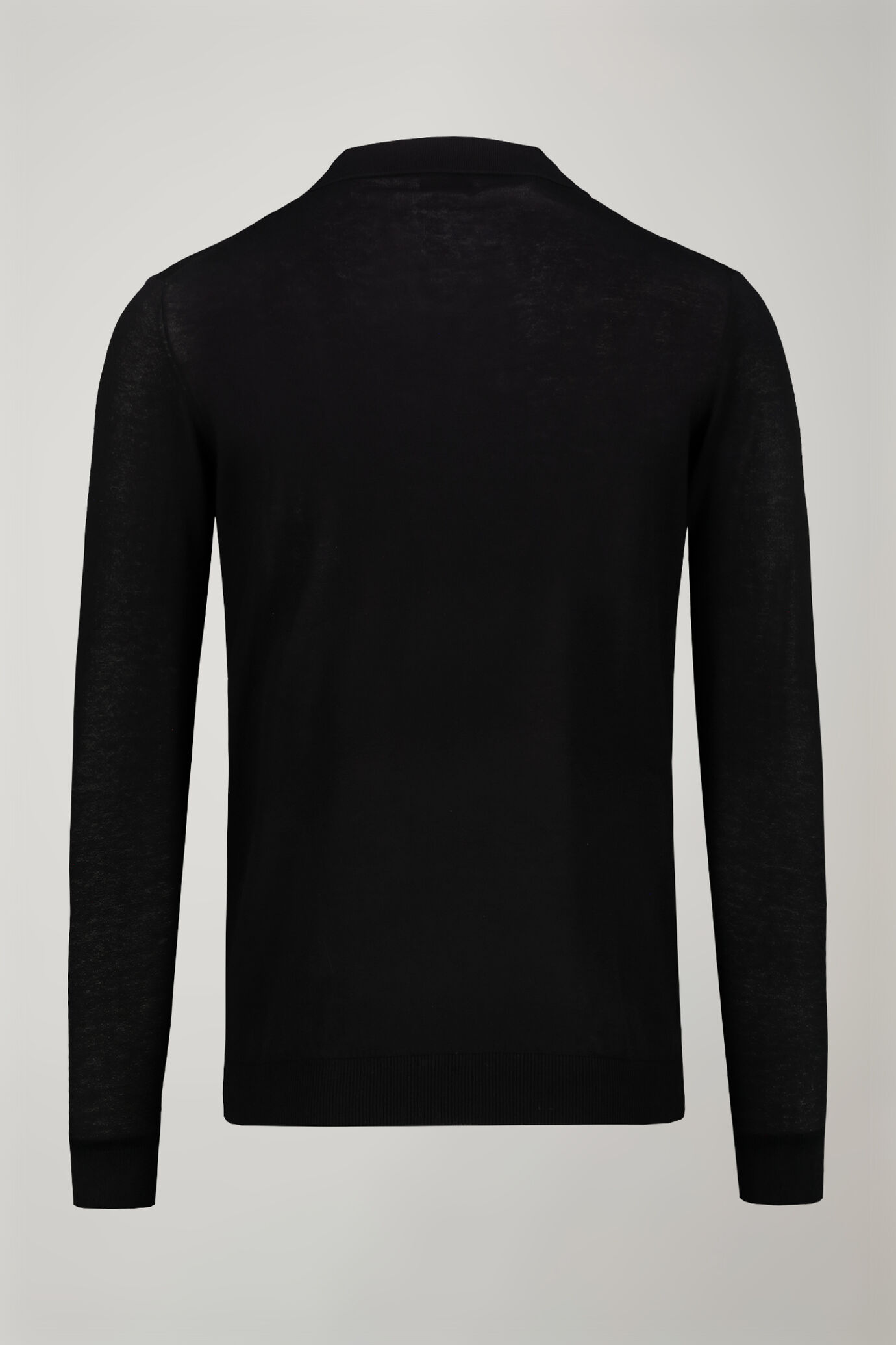Polo in maglia uomo scollo a v 100% cotone con manica lunga regular fit image number 5
